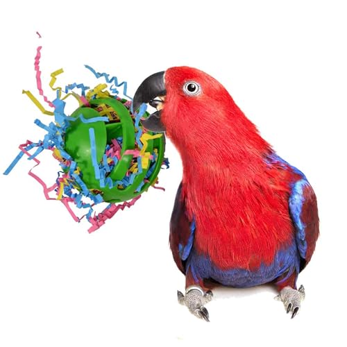 Super Bird Creations SB760 Waffle Ball Stuffers Toy, Colorful Bird Toys with Crinkle Shred, Satisfies Pulling & Preening, Relieves Boredom, Ideal Foraging Toys for Parrots, Medium/Large Birds Set of 3