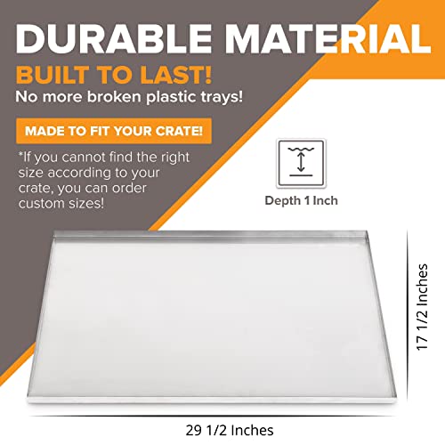 Metal Dog Crate & Kennel Replacement Tray/Pan, Galvanized, 29.5x17.5 in | Chew-proof, crack-proof, rust-resistant. Fits Most Standard 30 in Crates. - color: Galvanized, size: 29.5"L x 17.5"W x 1.0"H