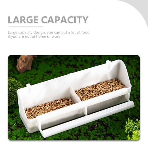 POPETPOP Bird Cage Feeder Bird Food Feeding Bowl Hanging Food Bowl for Cage Clip-on Box for Rabbits Pigeons Parrots Hamsters 3 Pack 8.38 X 2.55 X 2.08 in