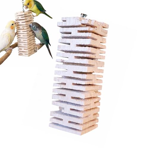 Balsa Slot Canyon Chipper Bird Foraging Toy - Natural Soft Balsa Wood Shredder for Green Cheek Conures, Cockatiels & Small Parrots - Interactive Destructible Chew Toy (1pc) - size: 1pc