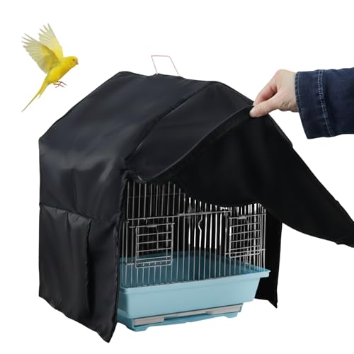 Bird Cage Cover Blackout for Good Night, 11.6 x 8.6 x 15.7 in Dustproof Birdcage Case, Winter Enclosure Cover, Large Universal Bedding Covering for Parrot, Parakeet, Macaw, Lovebirds, Animal Privacy