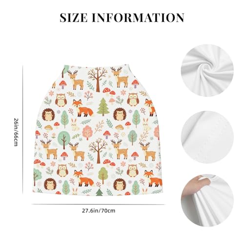 Cute Deer Animals Baby Car Seat Covers for Boys and Girls, Woodland Theme Baby Stuff Shower Gifts Stretchy Infant Carseat Canopy - color: deer