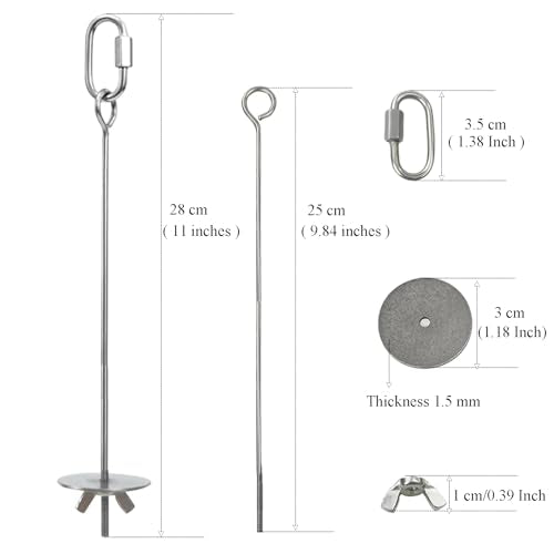 2pcs Hanging Bird Treat Skewer Parrot Fruit Feeder with Washer, 11 Inch Stainless Steel Bird Food Holder Parrot Fruit Food Skewer Parakeet Treat Feeder for Parakeet Conure, LXLVOUEG - size: Nut-11inches-2P