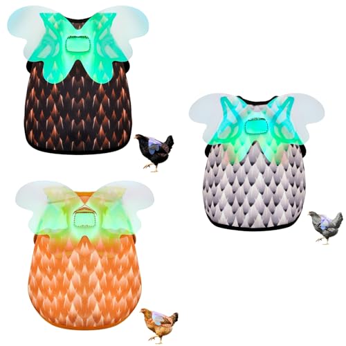 Chicken Saddles for Hens with Detachable Wings, Adjustable Hen Apron Back Protector for Feather Recovery, Double-Layer Breathable Poultry Saver for Standard Breeds (White) | Double-Layered Breathable Poultry Back Protector For Hens During Mating And Feath