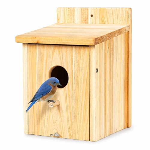 Wooden Bird Houses for Outside Birdhouses Nest Bluebird House for Cardinals Finch Wren Swallow for Garden Viewing 1B - size: 6inch×6inch×9inch