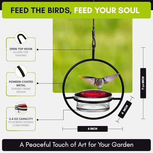 Mosaic Birds Hummble Slim Hummingbird Feeder, M045-301, 3.4 Ounce Capacity, Clear, 1 Piece