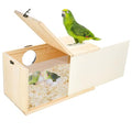 Parakeet Nesting Box Cockatiel Nesting Natural Pine Bird Nest Bird Breeding Box House Acrylic Transparent Bird Box with Detachable Wooden Board for Lovebirds Cockatiel Budgie Conure Parrot XL - size: XL(13.3*7.4*6.6inch)