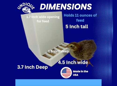 Button Quail Feeders, Adjustable Spill-Resistant Design, Cage Mountable, Made in USA, 2-Pack