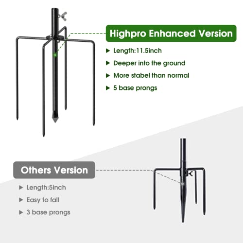 Bird Feeder Pole Wild Bird Feeder Hanging Kit Planter, 83 Inch Bird Feeding Station Kit with 5 Prongs Base Hummingbird Feeder Stand Hook for Outside