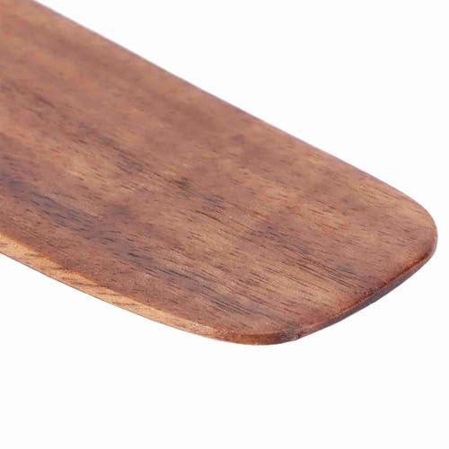 Fdit Teak Wood Spatula, Smooth One Piece Thin Edge Turner for Home Kitchen Solid Teak Natural Wood Nonstick Safe Cooking Utensil 10 Inch Hangable 1 Pack