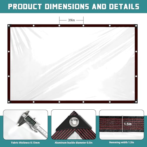 Plastic Tarps Heavy Duty Waterproof - 6x10 Clear Tarp with Grommets for Patio Greenhouse Tarpaulin for Outside Chicken Coop Porch Gazebo Plant Garden Lonas - size: 6x10FT
