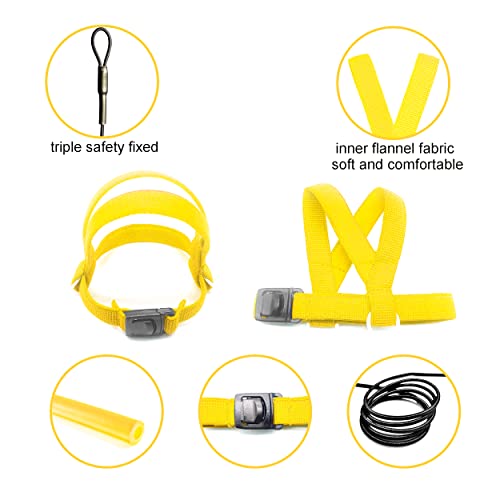 VANFAVORI Bird Harness with Buckle Clip, with 80-inch Leash,S Size, Yellow | Easy-to-wear Buckle Clip Design. For Birds Parrots Cockatiel (Weight 85-105 g). Kit Ideal for Outdoor Flying and Training