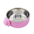 DEVILMAYCARE Pet Feeder Dog Bowl Stainless Steel Food Hanging Bowl Crates Cages Dog Parrot Bird Pet Drink Water Bowl Dish Accessory (L: 6''x2.2'', Pink) - color: Pink, size: L:6''x2.2''