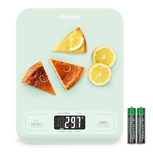 Etekcity Food Kitchen Scale, Digital Grams and Ounces, Medium | Tare function, ideal for baking, weight loss, keto, meal prep, packages, liquids and jewelry, Green - color: Mint Green