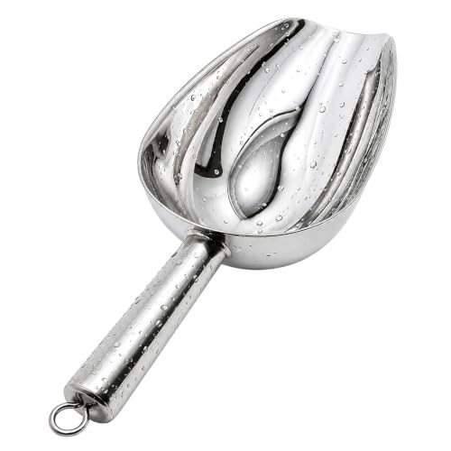 JBscoop Stainless Steel Scoop for ice, 9.6 Inch Metal Food Scoop Kitchen Bar Party Wedding Heavy Duty Dishwasher Safe - 8 Oz - size: 8 Oz