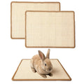 2PCS Rabbit Scratching Mats, Natural Sisal Bunny Scratch Pad Rabbit Mats for Cages, Claws and Teeth Care, Rabbit Chew Toys Bunny Accessories for Bedding Biting Sleeping Nesting (16x12in) - size: 2PCS
