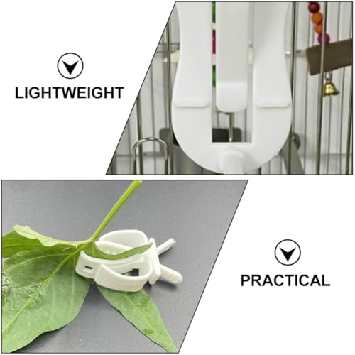 ULTECHNOVO 4pcs Parrot Vegetable Clips Plastic Fixed Clamps for Bird Cage Feeding Device Holders Suitable for Small Birds to Hold Cuttlefish Bone and Snacks