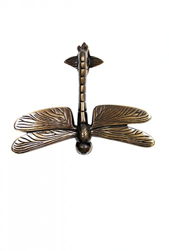 Renovators Supply Manufacturing Door Knockers for Front Door 4.8 in. Antique Brass Dragonfly Shaped Door Knocker with Mounting Hardware - color: Antique Brass Dragonfly