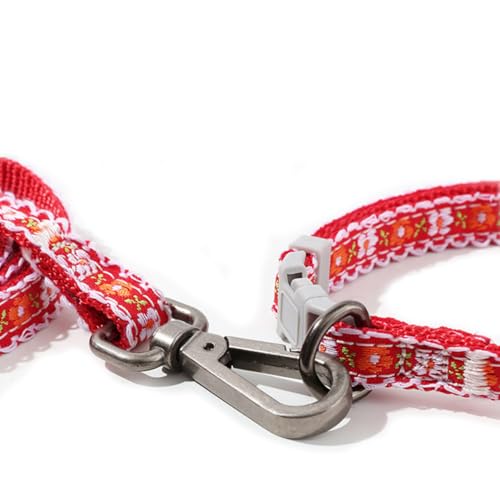 Puppy Collar XS with Bell Leash Set,Basic Puppy Collars Floral Print for XXS Xs Small Cat Pet Animal Litter Tiny Kitten Boy Girls, Blue - color: Blue