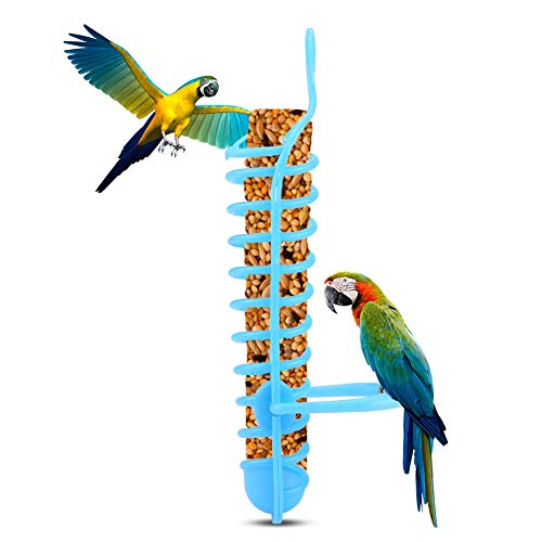 Millet Holder for Bird Cage Parrots Feeder Basket Feeder | Bird Cage Treat Holder for Fruit and Vegetable Milet Containers, Pet Birds Hanging Foraging Toys (Blue)