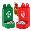 2Pack Chicken Grit and Oyster Shell Feeder for Hens – US Patent Pending – Heavy-Duty Metal Chicken Feeder with Rounded Edges – Chicken Coop Accessories Improve Eggshell Quality and Hen Health