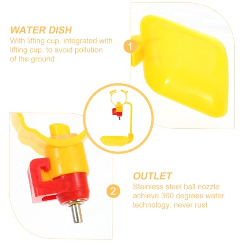 10PCS Chicken Water Cups Dispenser Set Sturdy Poultry Drinking Cups Easy to Install Suitable for Backyard Chickens Adjustable Height and Steel Ball Design