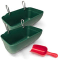 Hen's Choice™ Feeder and Waterer Trough for Chickens, Ducks, Goats, Sheep, Turkey, 4.5 Quart Capacity, Green - color: Green