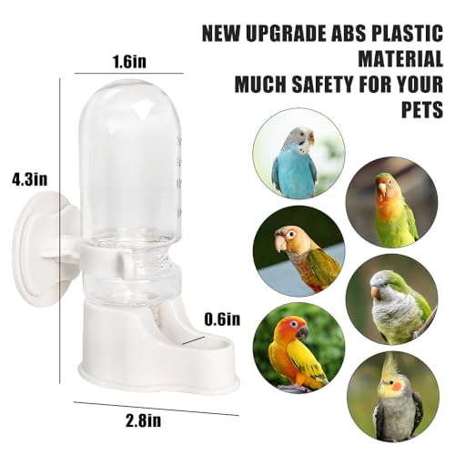 Automatic Pet Bird Water Feeder, Bird Water Dispenser for Cage, Bird Cage Suspended Automatic Water Dispenser, Bird Feeders for Parakeet Budgie Cockatiel Lovebirds Canary Finch (70ml) - size: 70ml