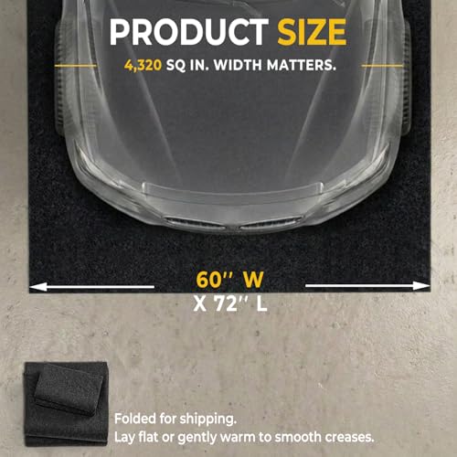 Oil Spill Mat - 60”x72” Garage Floor Mat for Under Car, Absorbent Oil Mat, Rubber Floor Mats, Waterproof, Contain Liquid, Protect Garage Surface from Spills, Reusable, Washable, Durable, Black - size: 5' x 6' (Rectangular)