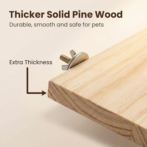 Bird Perch, 3 Pack Bird Playground Woodern Hamster Platform, Cage Accessories for Chinchilla, Parrot, Ferret, Rat, Budgie, Cockatie, Guinea Pig (3*Rectangle) - color: 3*Rectangle