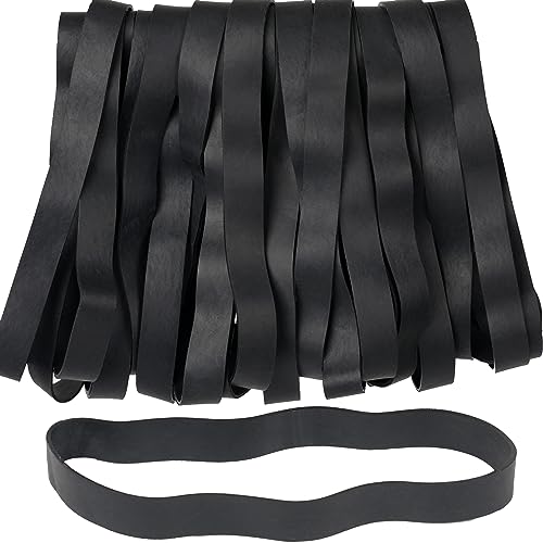 AIWOQI Rubber Bands Long Size 107 Heavy Duty Big Wide Rubber Band 30pcs | Elastic Bands for Office Supply Trash Can File Folders Litter Box Rubber Bands Black - color: Black