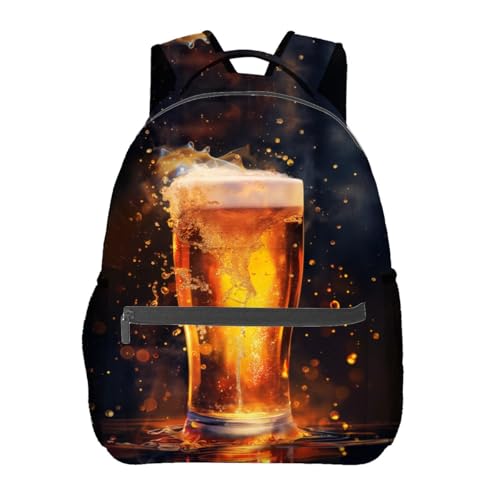Beer Glass Backpack Travel Backpacks Laptop Rucksack,School Bookbag for Women Kids Boys Girls,Fun Back Pack Accessories Bags,Ideal Gifts for Work, Outdoor Adventures - color: Color48