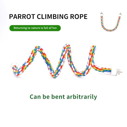 30‘’× 0.78’‘ Bird Rope Perch, Bird cage Accessories | Rope perches for Conures,Parrots,Cockatiel,Lovebird,Budgerigar,Parakeet perches Birds Standing