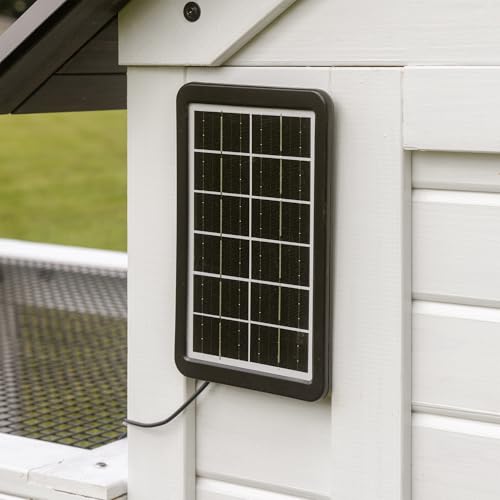 Backyard Discovery Sweetwater Cedar Wooden Chicken Coop for 4-6 Chickens with Run, Nesting Box, Automatic Door, Roosting Bars, Galvanized Steel Roof, Wire Mesh Protection, Ramp, Rooster and Hen House