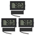 3pcs Black Digital LCD Thermometer Temperature Monitor with External Probe for Fridge Freezer Refrigerator Aquarium (Fahrenheit) - color: Fahrenheit