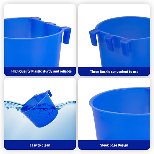40 Pcs Cage Cups Birds Feeders Bird Water Dispenser Hanging Quail Waterer Plastic Chicken Feeding Watering Dish for Small Coop Parrot Parakeet PET Poultry Pigeon Gamefowl Food Seed Bowl Supplies(Blue) - color: 8oz-Blue