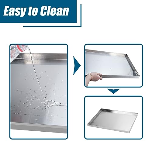 Confote Stainless Steel Replacement Tray for Dog Crate, 35.4"x21.9" Pet Cage Floor Pan Chew-Proof & Crack-Proof - size: 35.4"L x 21.9"W x 1.5"H