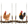 Chicken Bird Swing,Chicken Perch,Natural Wooden Swing Toys,Wood Stand for Chick,Safe and Relief of Stress,Chicken Coop Accessories,Coop Swing for Chicken Bird,Parrot,Hens (2pcs) - color: 2pcs