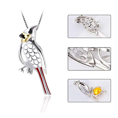 Cardinal Bird Cage Pendants for Women Sterling Silver