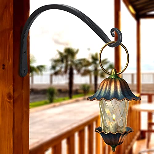 Gtongoko 12" Outdoor Plant Hanger Wall Bracket, Heavy Duty, 2 Pack | 57lb Capacity,Rust-Resistant Finish,Easy Installation,Fit Hanging Baskets,Ideal for Bird Feeders & Lanterns - size: 12 Inch, style: C-shape