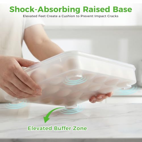 HANSGO Deviled Egg Containers with Lid, Plastic Egg Holder for 24 Eggs | Clear Deviled Egg Holder for Refrigerator Storage, Home Kitchen, Party, Easter, Thanksgiving and Other Festival - color: 24 Egg Box