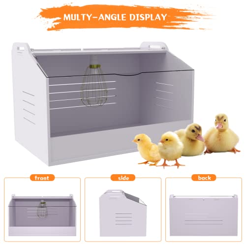 Brooder Box for Chicks | Chick Brooder Heat up to 15 Chicks with Heat Lamp Set Brooder Box，Suitable for Chicks/Duck/Parrot/Lizard （19" X 12" X 12"） - size: 19" X 12" X 12"