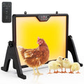 Brooder Plate for Chicks with Remote Control, Double-Sided Chick Heat Plate, Night Light, 4 Timer Modes, LED Light, Adjustable Angle & Temp Display, 180W for Chicks/Ducks/Cats/Dogs (Black) - color: Black