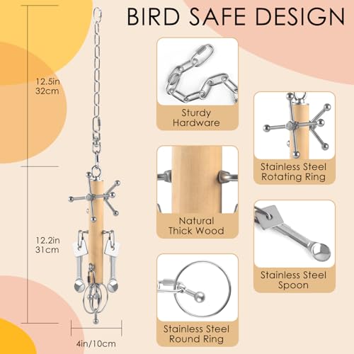 KATUMO Bird Toys, Parrot Pull Spoons, Spinning Toys for Small to Large Parrots - style: Pull Spoons