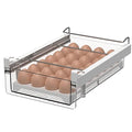 Fridge 28 Egg Drawer Pull Out,Clear Egg Holder Tray for Refrigerator With Handle, Refrigerator Organizer Bins Heavy Duty-L With Egg Tray