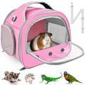 Bissap Guinea Pig Carrier Bag, Portable Small Animal Carrier Pouch for Hamster Chinchilla Bunny Hedgehog Lizard Bearded Dragon Bird Outgoing Reptile Travel Carrying Case - Pink - color: Pink