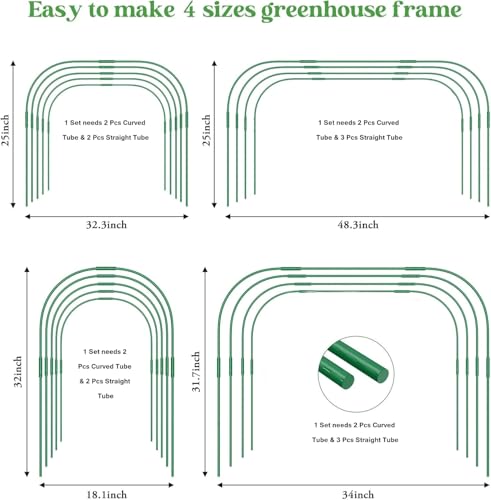 Unves 67 Pcs Garden Netting Kit, 10x25 Ft Ultra Mosquito Bird Netting with 6 Hoops & 12 Clips, Fruit Tree Netting for Patio Raised Beds Vegetable Flowers Protection Barrier - size: 10x25 Ft