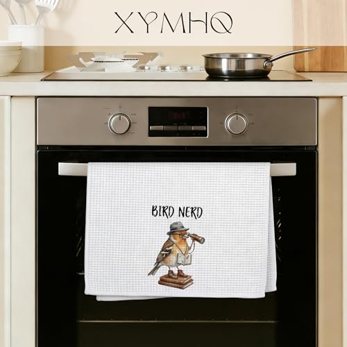 Funny Bird Gifts Kitchen Towels, Animal Nerd Decor Dish Towel, Bird Watching Lover Gag Gifts for Men Women Housewarming, 16x24