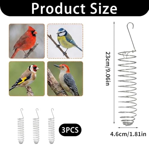 3Pcs Stainless Steel Bird Food Holder Set - Hanging Foraging Basket Cage Accessories, Metal Fruit & Vegetable Feeder for Parrot, Macaw, Cockatoo, Parakeet & Large Birds Cage Toys Gifts