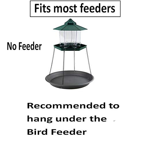 Bird Seed Catcher Tray Platform Feeder Hanging Tray Fits Most feeders Catches Most Falling Seed and Husk Great for Attracting Birds Outdoors, Backyard, Garden - No Feeders